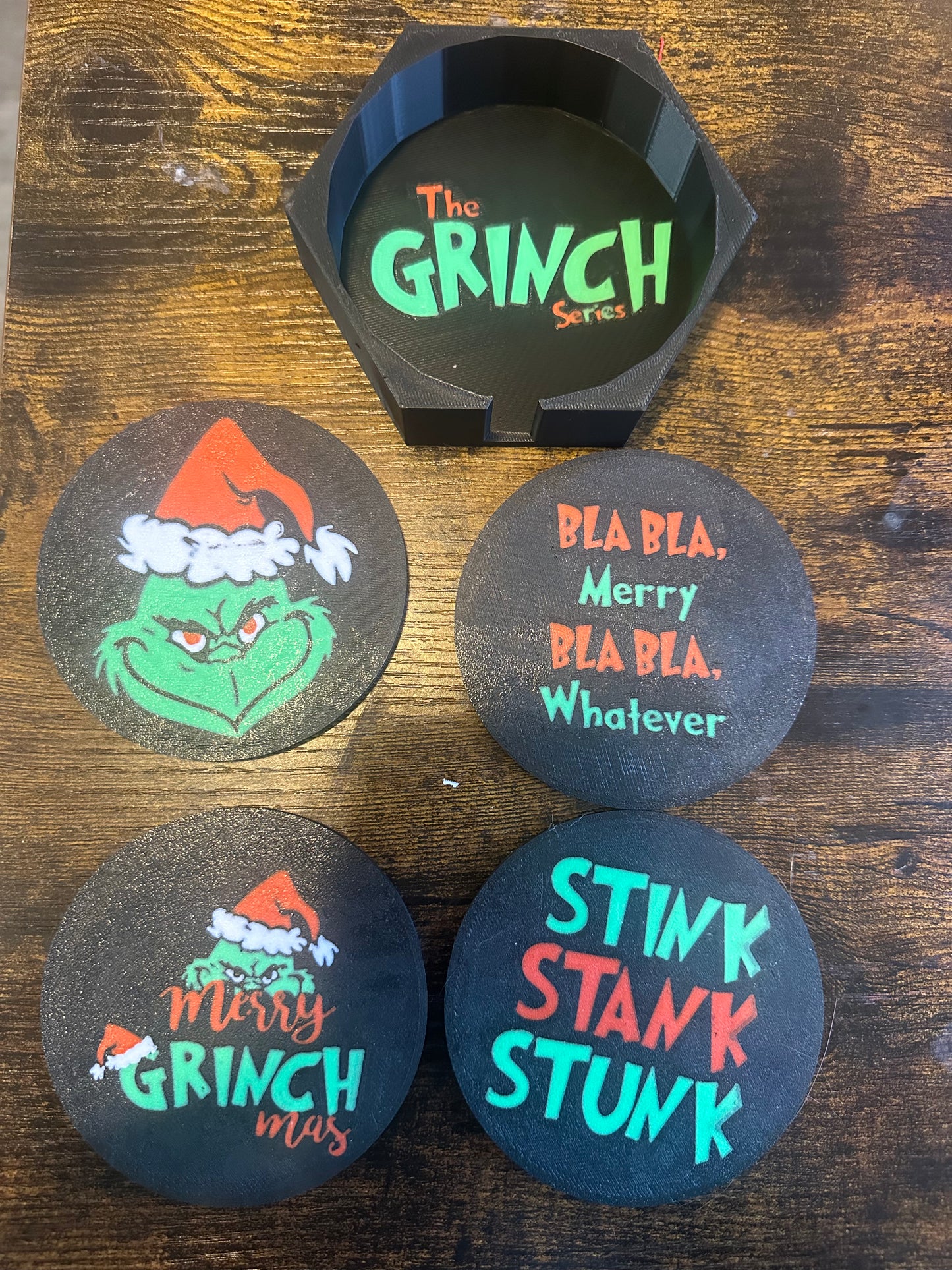 3d printed grinch coasters