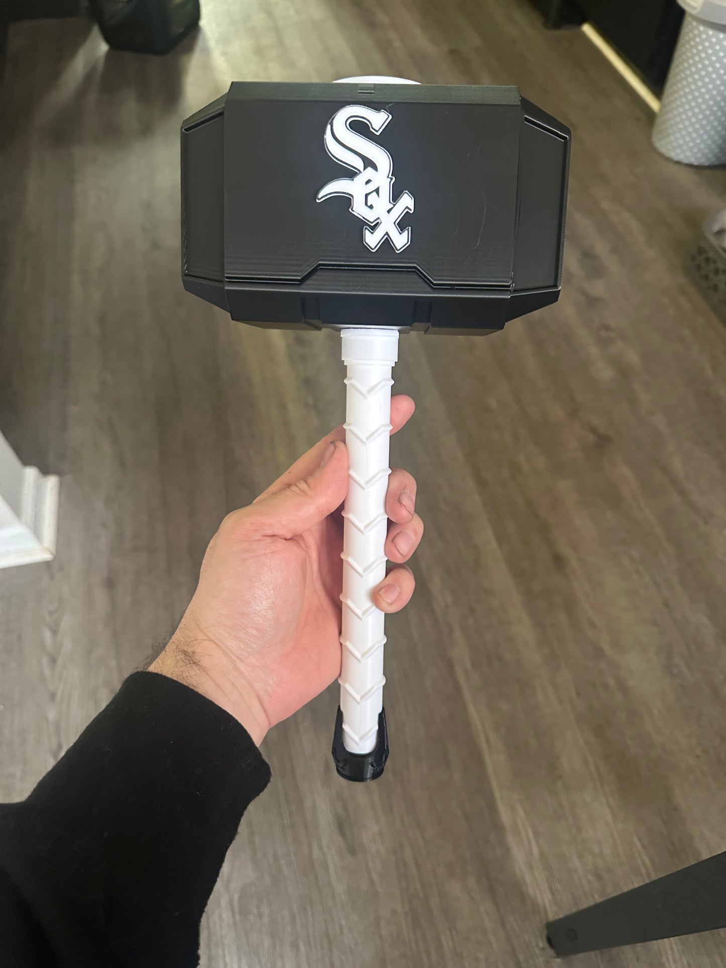 3d printed white Sox Thor hammer