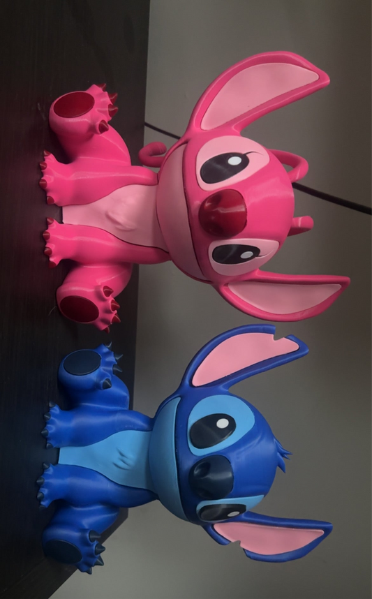 3d printed angel and stitch