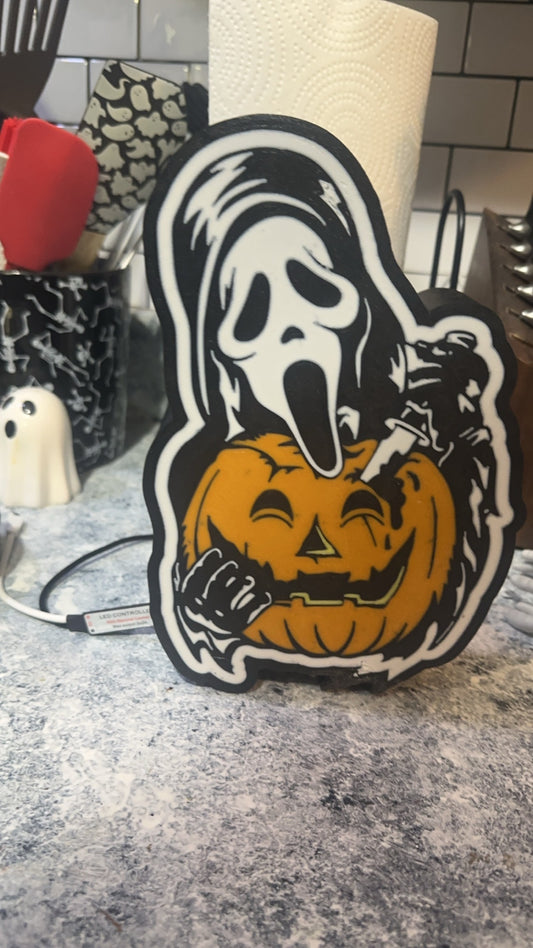 3d printed Ghostface light box