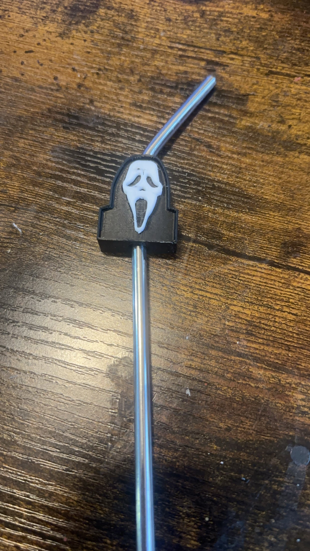 3d printed Ghostface straw topper