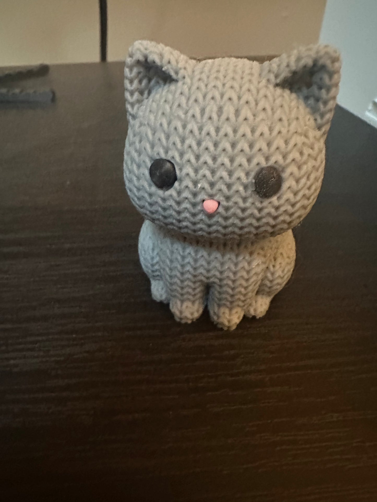 3d printed knitted cat