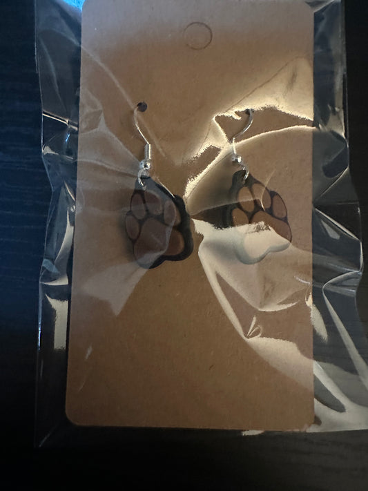 3d printed paw print earrings