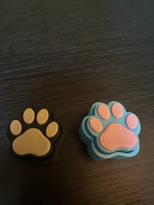 3d printed paw print clicker fidget toy