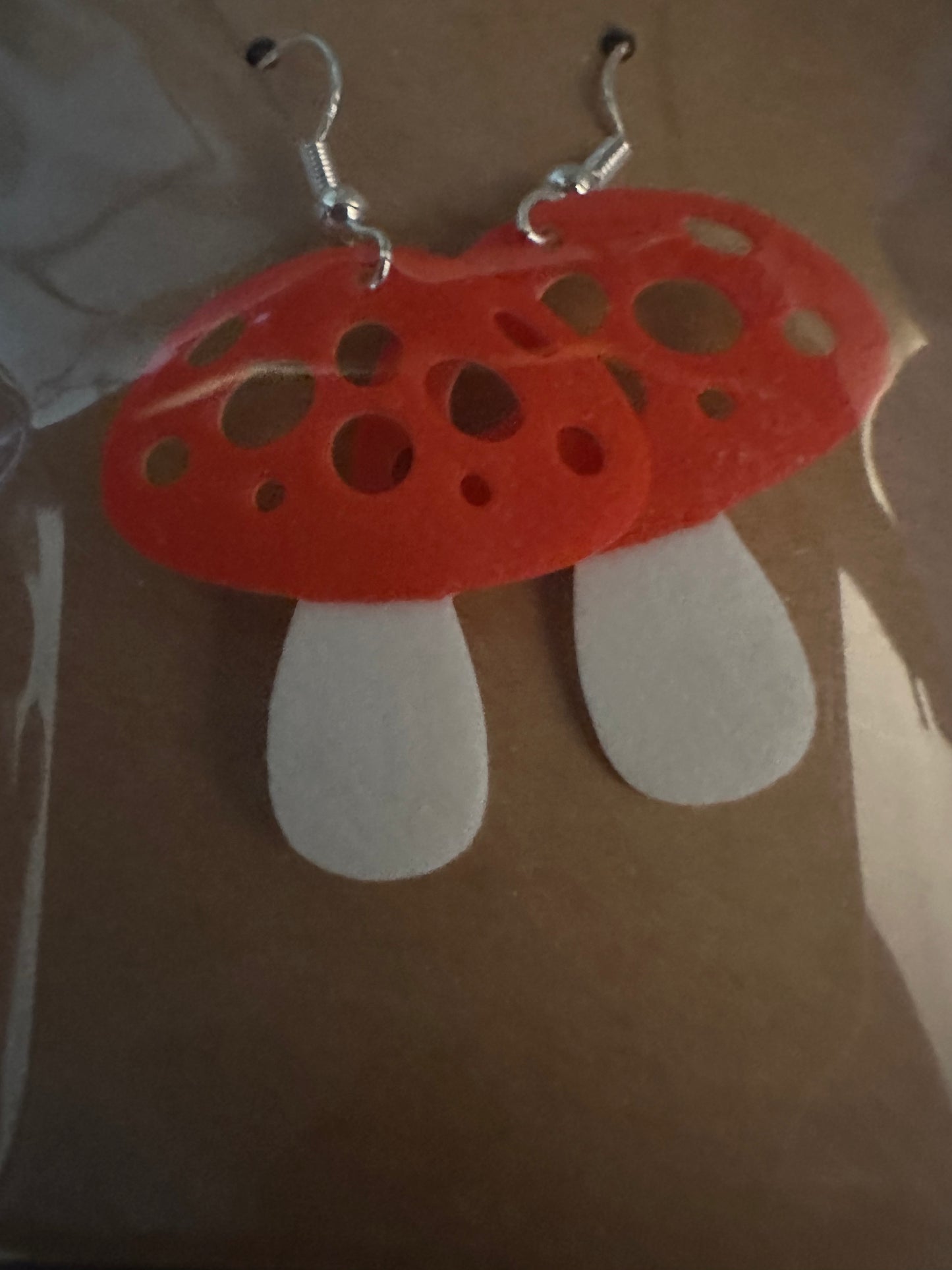 3d printed mushroom earrings