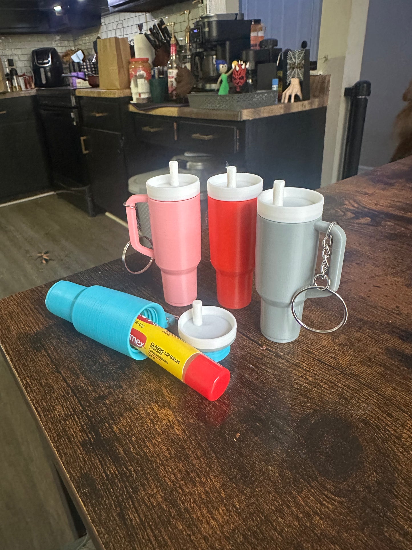 3d printed Stanley cup chapstick holder keychain