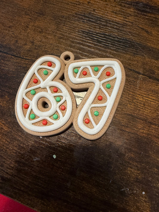 3d printed 67 Christmas ornament